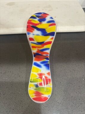 Colorful Abstract Glass Spoon Rest